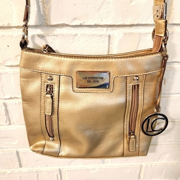 Liz Claiborne Metallic Gold Shoulder Bag - Picture 1 of 13
